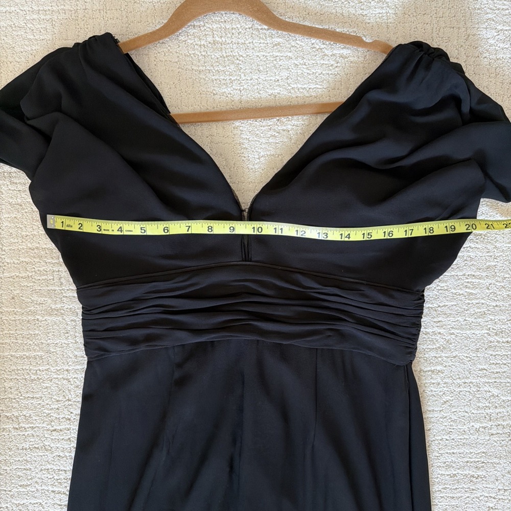 Bariano‎ Australia Black Corinne V-Neck Drape Sleeve Full Length Gown Size XL - Picture 12 of 16